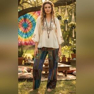 Multicolor Patchwork Cargo Pants